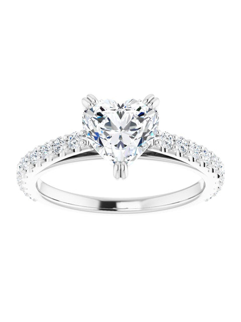 Cathedral Style Engagement Ring with Diamond Band - Light 1/2 ct. tw.