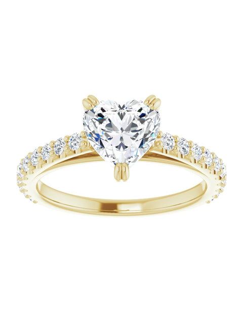 Cathedral Style Engagement Ring with Diamond Band - Light 1/2 ct. tw.