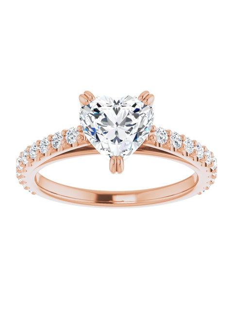 Cathedral Style Engagement Ring with Diamond Band - Light 1/2 ct. tw.