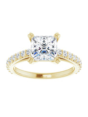 Cathedral Style Engagement Ring with Diamond Band - Light 1/2 ct. tw.