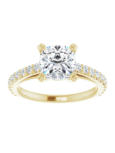 Cathedral Style Engagement Ring with Diamond Band - Light 1/2 ct. tw.