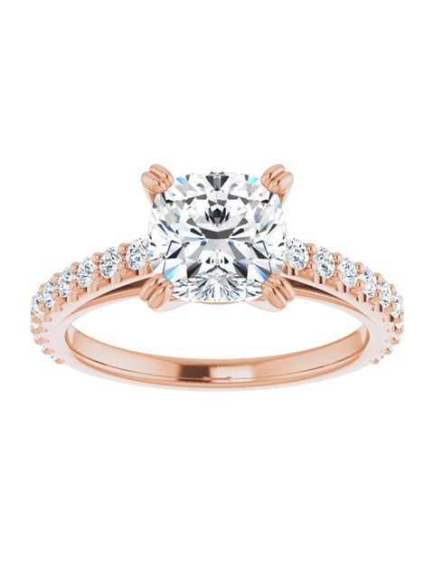 Cathedral Style Engagement Ring with Diamond Band - Light 1/2 ct. tw.