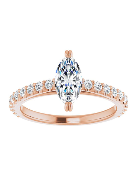 Cathedral Style Engagement Ring with Diamond Band - Light 1/2 ct. tw.