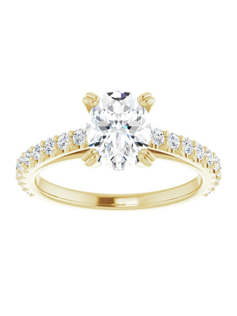 Cathedral Style Engagement Ring with Diamond Band - Light 1/2 ct. tw.