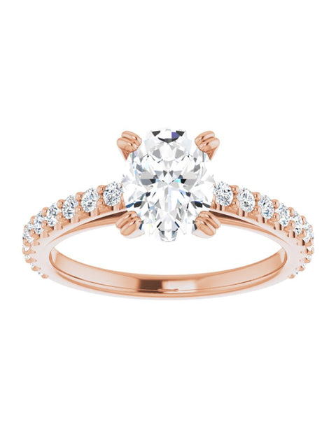 Cathedral Style Engagement Ring with Diamond Band - Light 1/2 ct. tw.