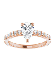 Cathedral Style Engagement Ring with Diamond Band - Light 1/2 ct. tw.