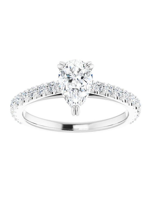 Cathedral Style Engagement Ring with Diamond Band - Light 1/2 ct. tw.