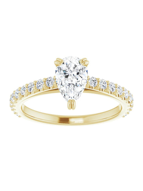 Cathedral Style Engagement Ring with Diamond Band - Light 1/2 ct. tw.