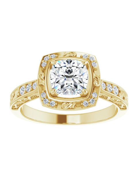 Vintage Inspired Halo Engagement Ring 1/6 ct. tw.