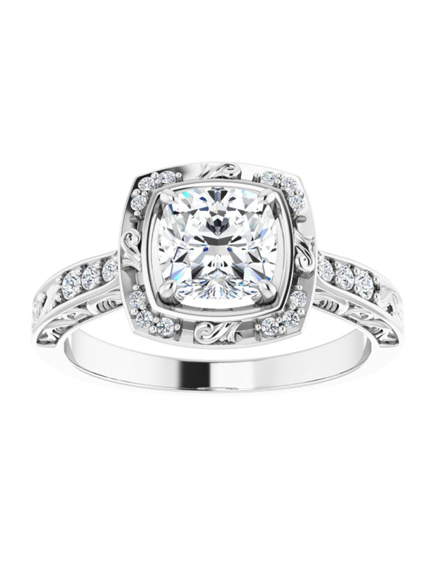 Vintage Inspired Halo Engagement Ring 1/6 ct. tw.