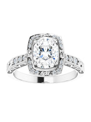 Vintage Inspired Halo Engagement Ring 1/6 ct. tw.