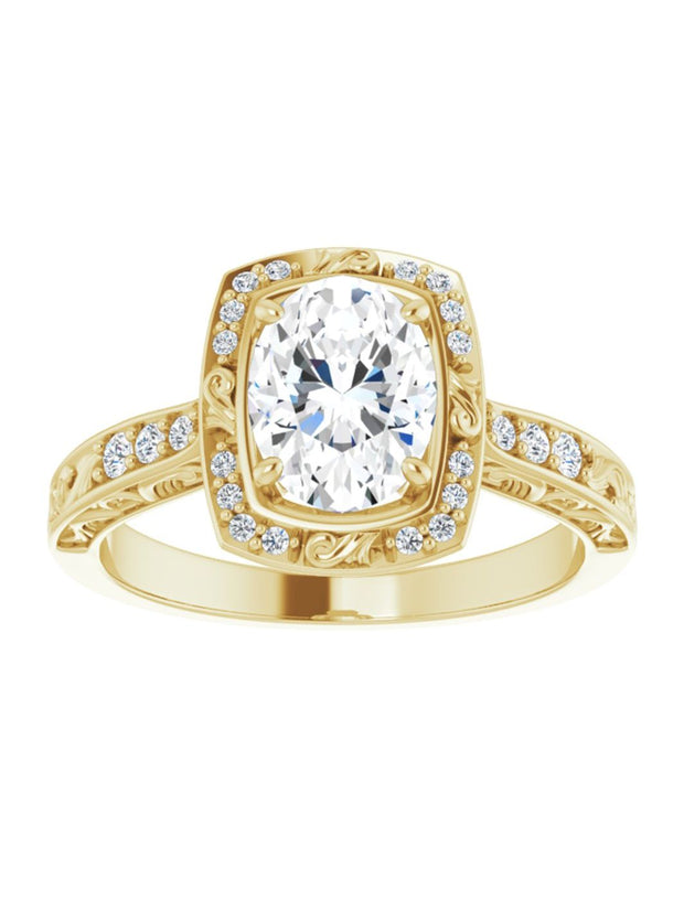 Vintage Inspired Halo Engagement Ring 1/6 ct. tw.