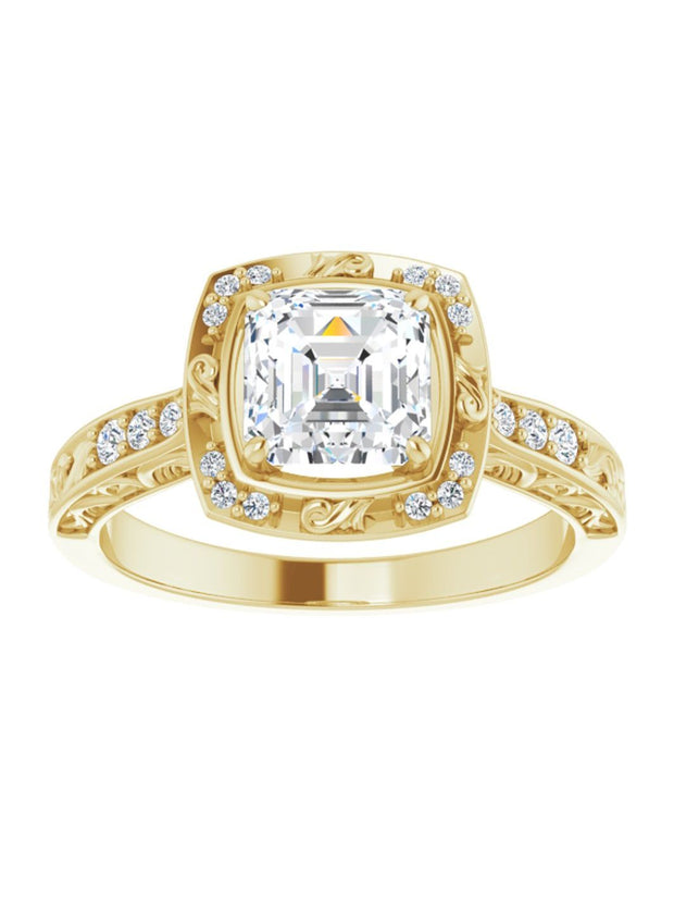 Vintage Inspired Halo Engagement Ring 1/6 ct. tw.