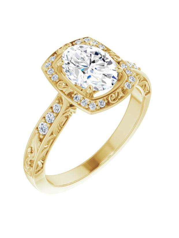 Vintage Inspired Halo Engagement Ring 1/6 ct. tw.