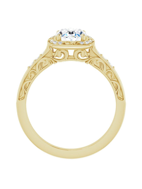 Vintage Inspired Halo Engagement Ring 1/6 ct. tw.