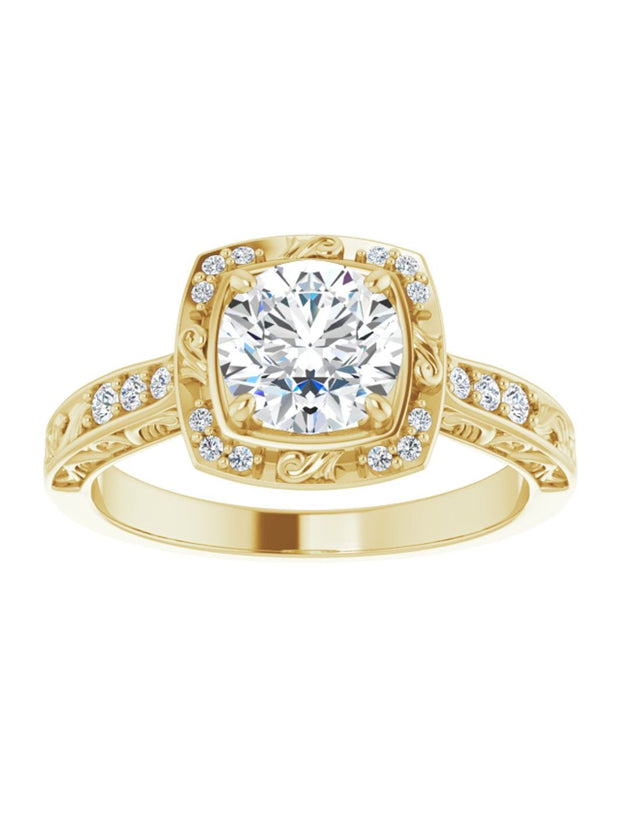 Vintage Inspired Halo Engagement Ring 1/6 ct. tw.