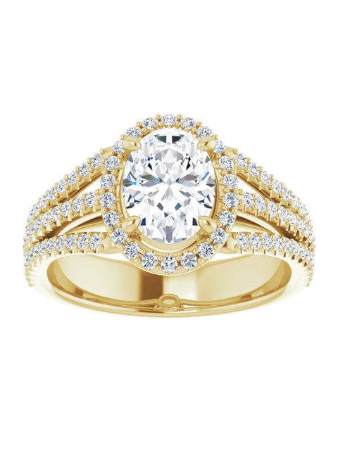 Diamond Halo 3 Row Engagement Ring Lt. 1/2 ct. tw.