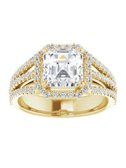 Diamond Halo 3 Row Engagement Ring Lt. 1/2 ct. tw.