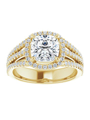 Diamond Halo 3 Row Engagement Ring Lt. 1/2 ct. tw.