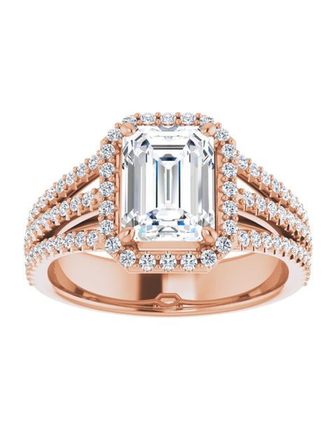 Diamond Halo 3 Row Engagement Ring Lt. 1/2 ct. tw.