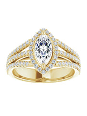 Diamond Halo 3 Row Engagement Ring Lt. 1/2 ct. tw.