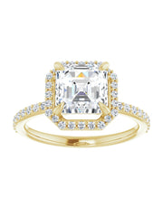 Diamond Halo and Diamond Band Engagement Ring 1/4 ct. tw.