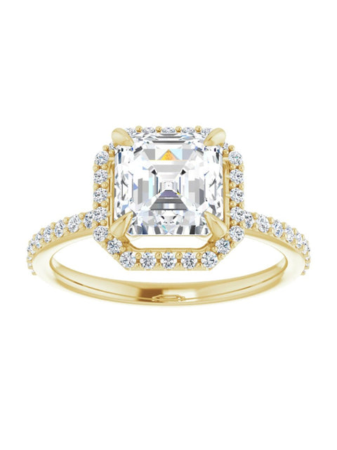 Diamond Halo and Diamond Band Engagement Ring 1/4 ct. tw.