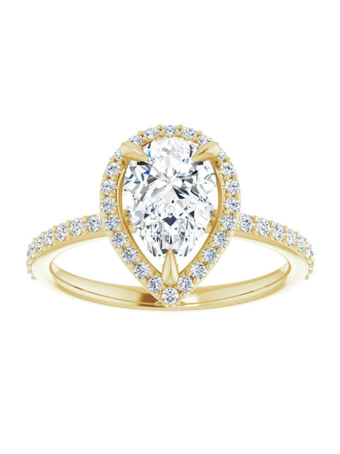 Diamond Halo and Diamond Band Engagement Ring 1/4 ct. tw.