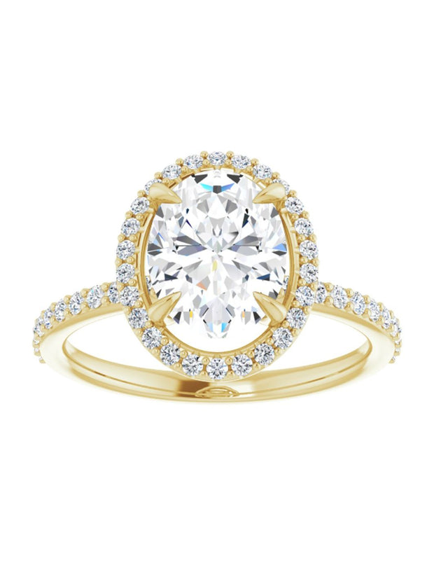 Diamond Halo and Diamond Band Engagement Ring 1/4 ct. tw.