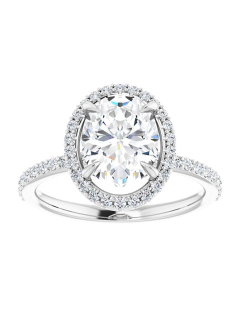 Diamond Halo and Diamond Band Engagement Ring 1/4 ct. tw.