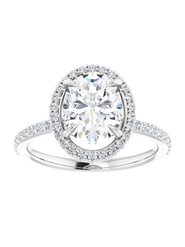 Diamond Halo and Diamond Band Engagement Ring 1/4 ct. tw.