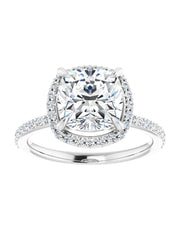 Diamond Halo and Diamond Band Engagement Ring 1/4 ct. tw.
