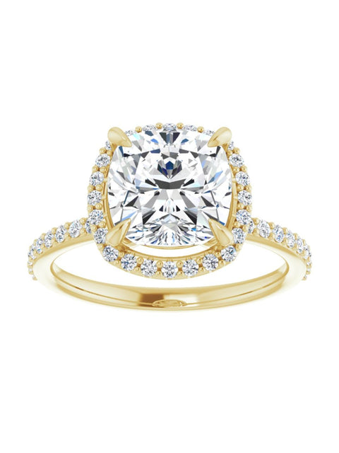 Diamond Halo and Diamond Band Engagement Ring 1/4 ct. tw.