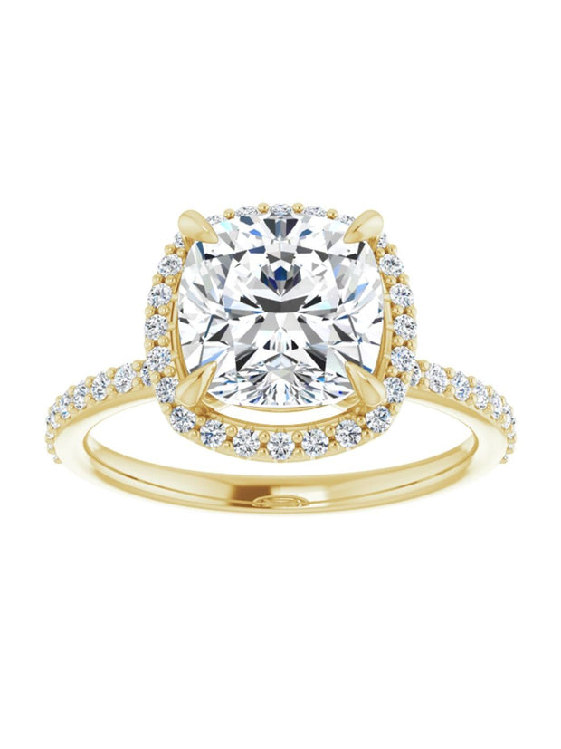 Diamond Halo and Diamond Band Engagement Ring 1/4 ct. tw.