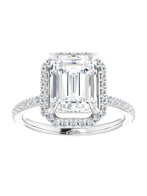 Diamond Halo and Diamond Band Engagement Ring 1/4 ct. tw.