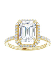 Diamond Halo and Diamond Band Engagement Ring 1/4 ct. tw.