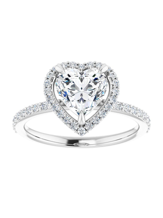 Diamond Halo and Diamond Band Engagement Ring 1/4 ct. tw.