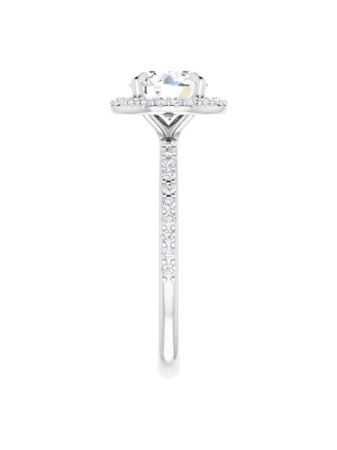 Diamond Halo and Diamond Band Engagement Ring 1/4 ct. tw.