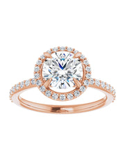 Diamond Halo and Diamond Band Engagement Ring 1/4 ct. tw.