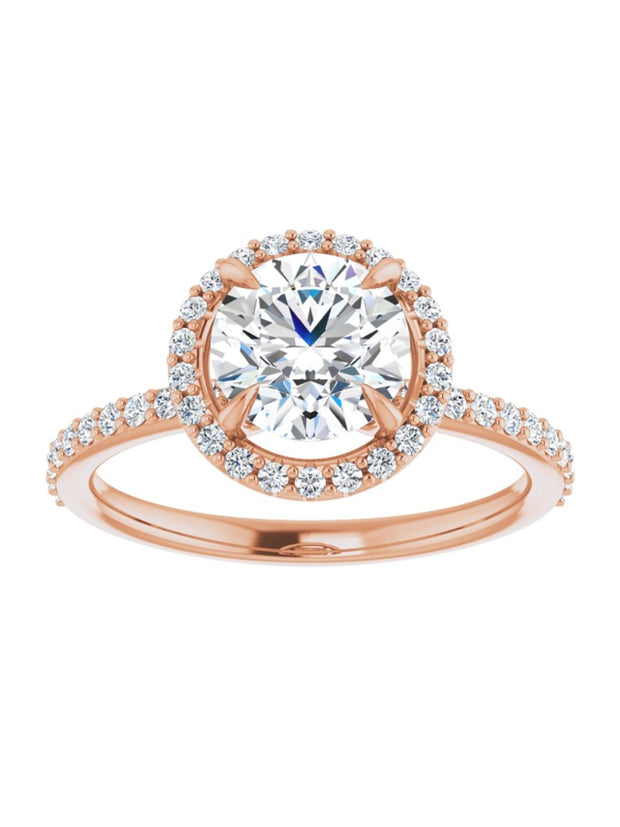 Diamond Halo and Diamond Band Engagement Ring 1/4 ct. tw.