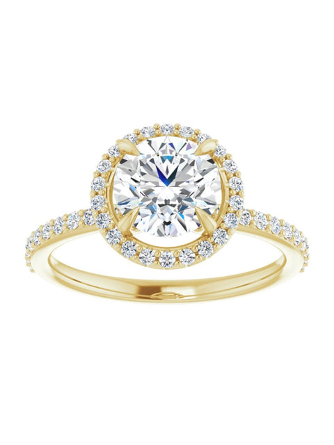 Diamond Halo and Diamond Band Engagement Ring 1/4 ct. tw.