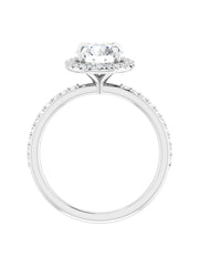 Diamond Halo and Diamond Band Engagement Ring 1/4 ct. tw.