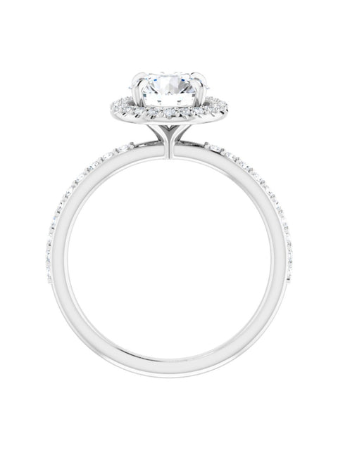 Diamond Halo and Diamond Band Engagement Ring 1/4 ct. tw.