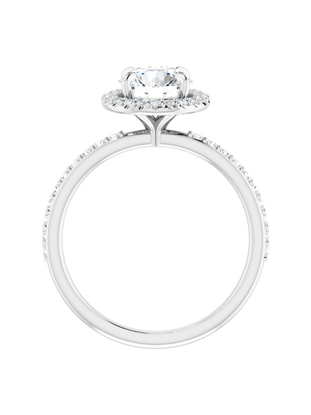 Diamond Halo and Diamond Band Engagement Ring 1/4 ct. tw.