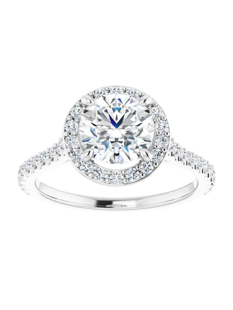 Diamond Set Halo and Band Engagement Ring 3/8 ct. tw.