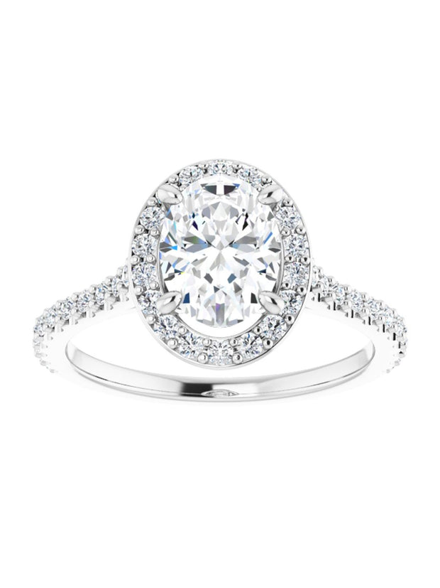 Diamond Set Halo and Band Engagement Ring 3/8 ct. tw.