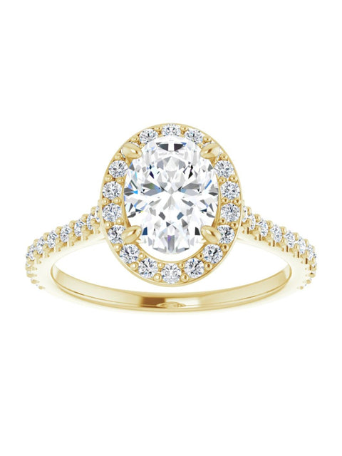 Diamond Set Halo and Band Engagement Ring 3/8 ct. tw.