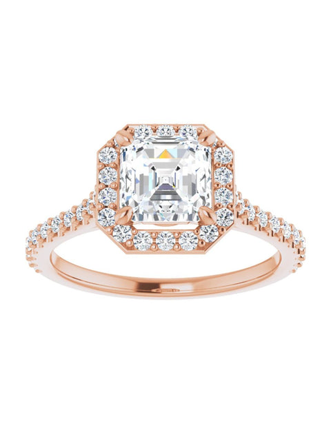 Diamond Set Halo and Band Engagement Ring 3/8 ct. tw.