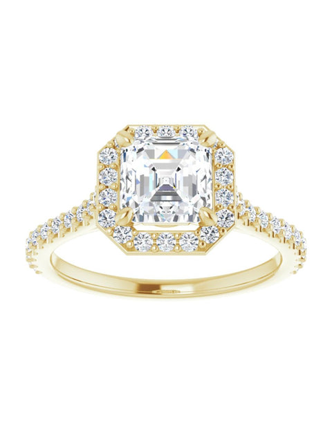 Diamond Set Halo and Band Engagement Ring 3/8 ct. tw.