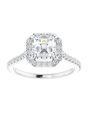 Diamond Set Halo and Band Engagement Ring 3/8 ct. tw.